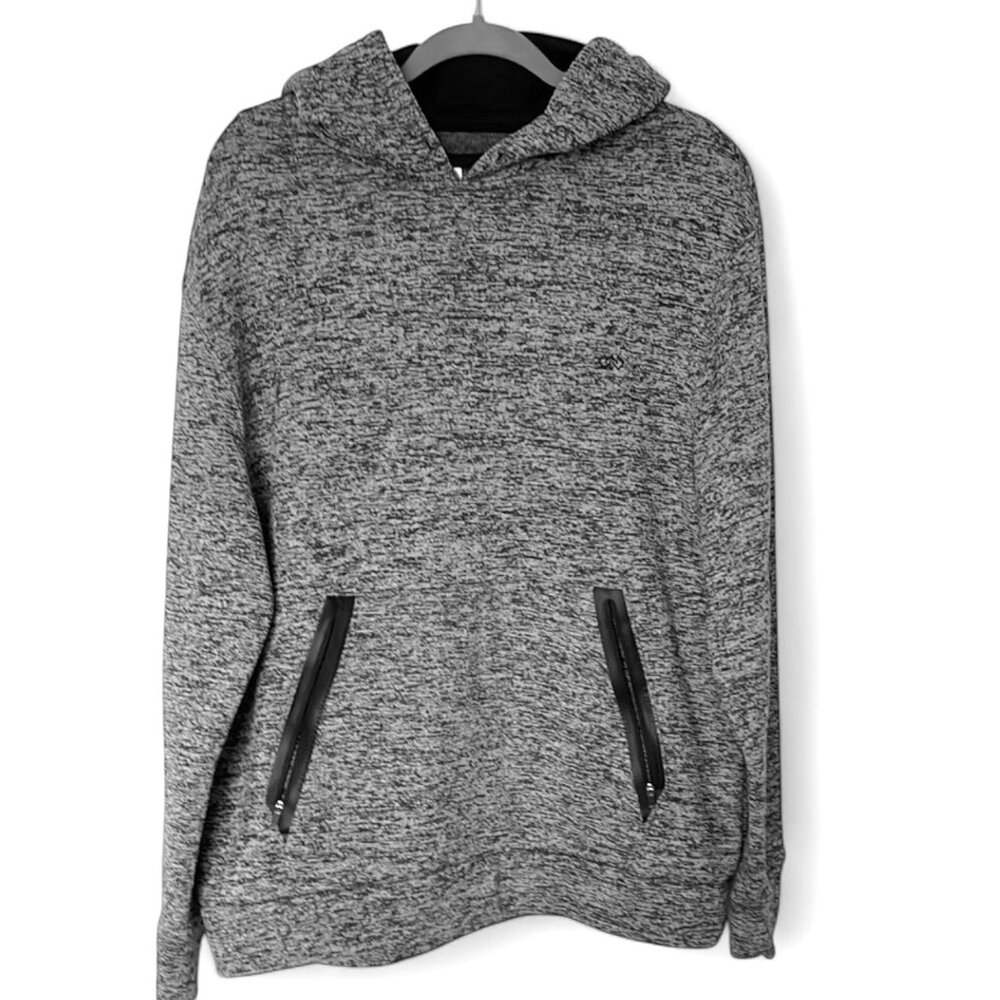 LEG3END Gray Hooded Sweater with Zipper Pockets Size L